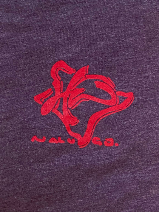 Tri Blend Tee Purple w/ Red