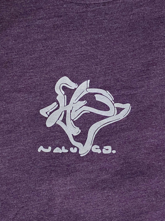 Tri Blend Tee Purple w/white