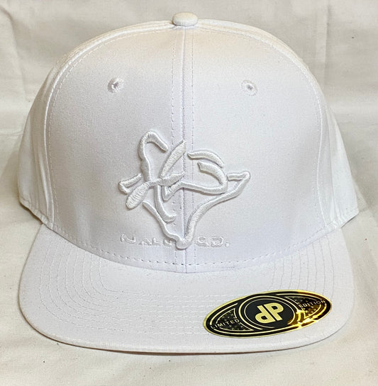 Embroidered Snapback Hat White on White