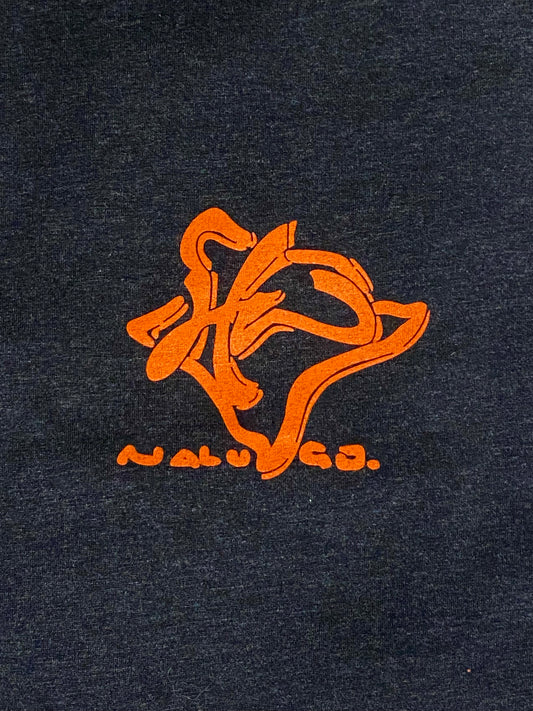 Tri Blend Tee Black w/orange