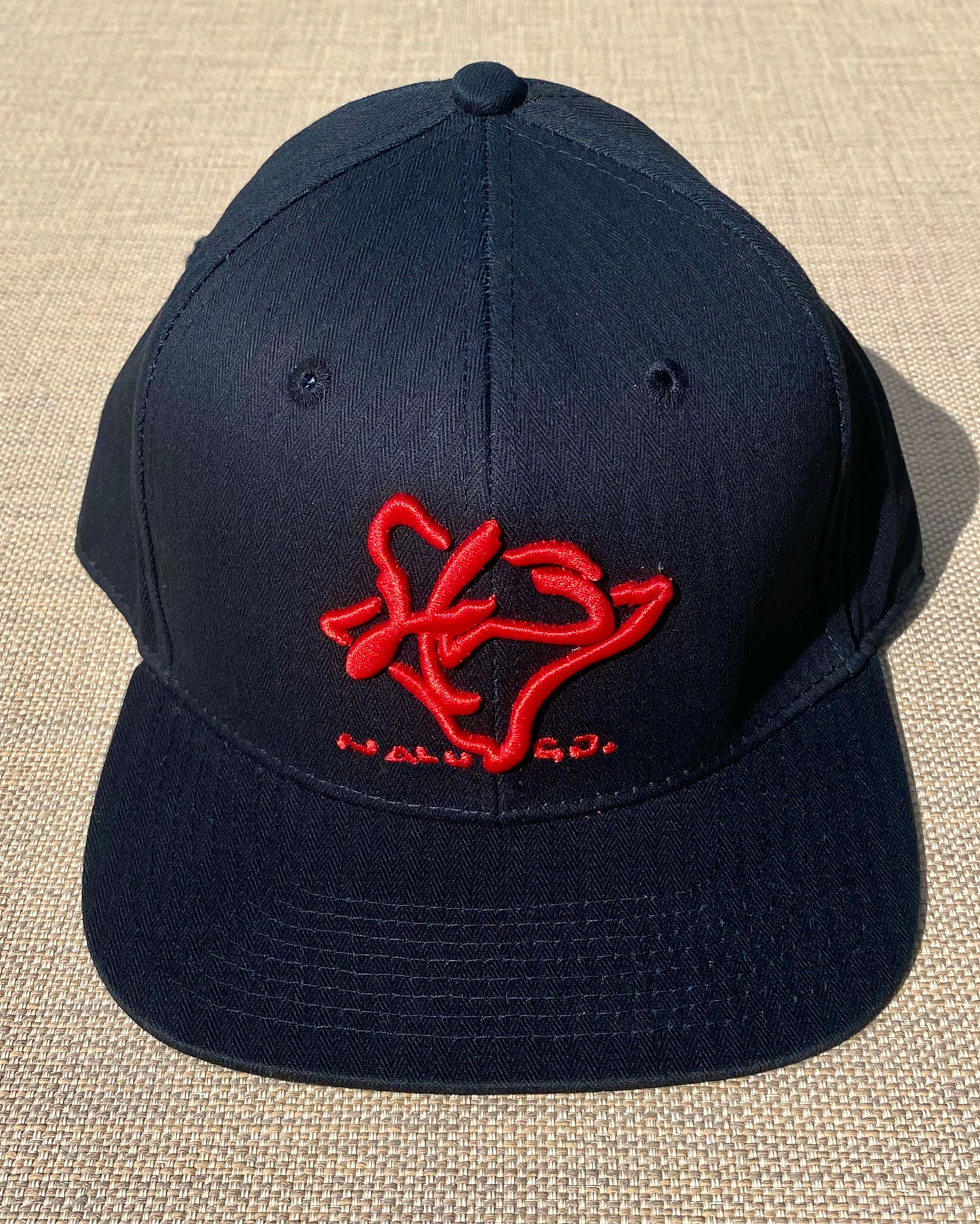 Embroidered Snapback Hat Black w/ Colored Embroidery