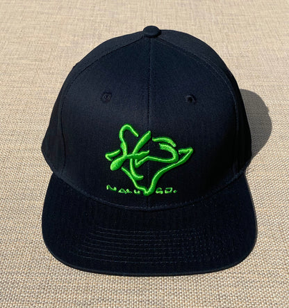 Embroidered Snapback Hat Black w/ Colored Embroidery