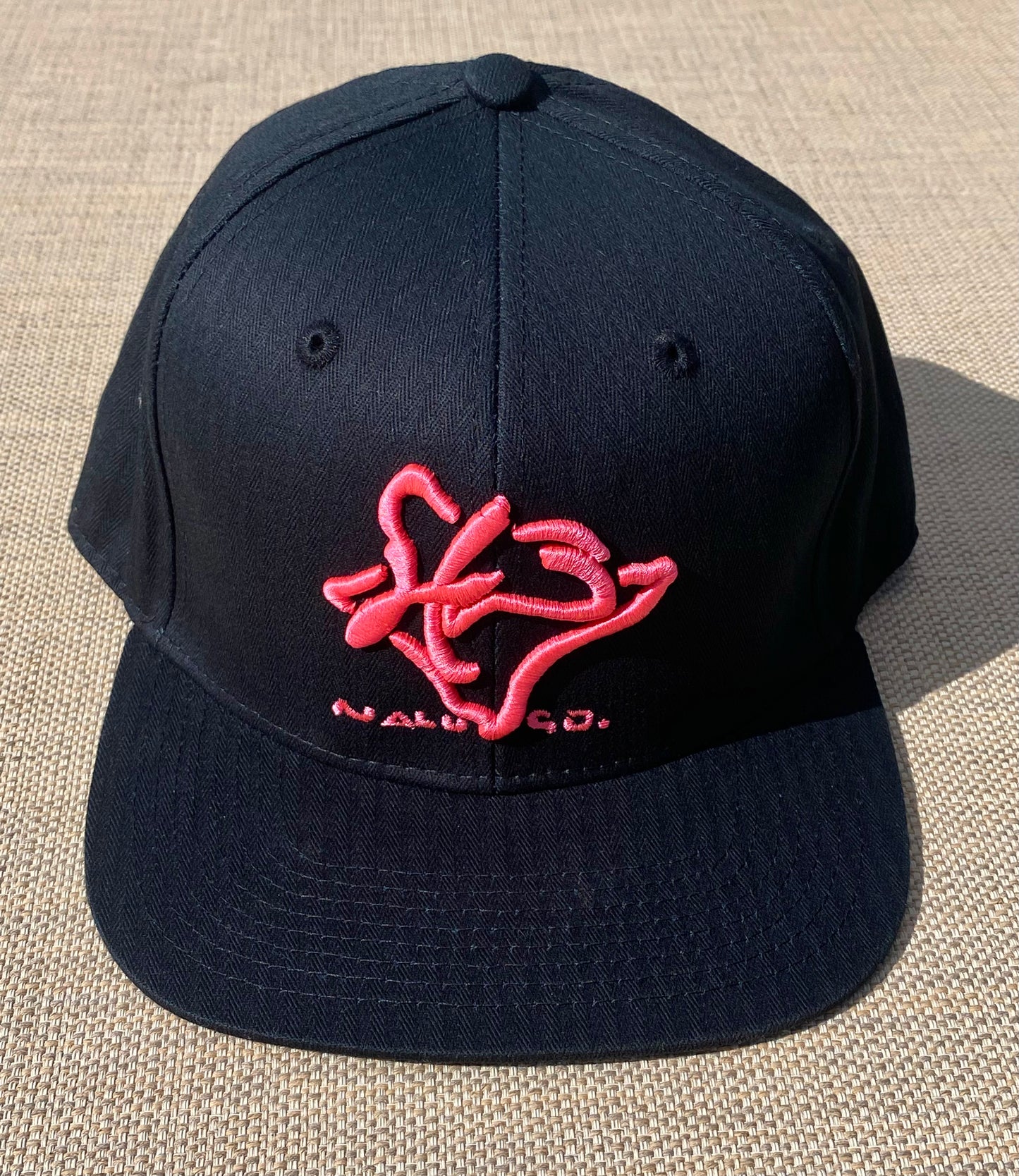 Embroidered Snapback Hat Black w/ Colored Embroidery