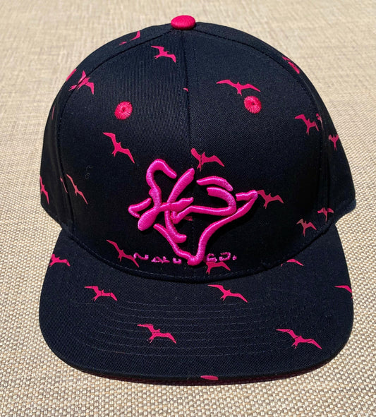 L.E. Embroidered Snapback Hat Pink Iwa